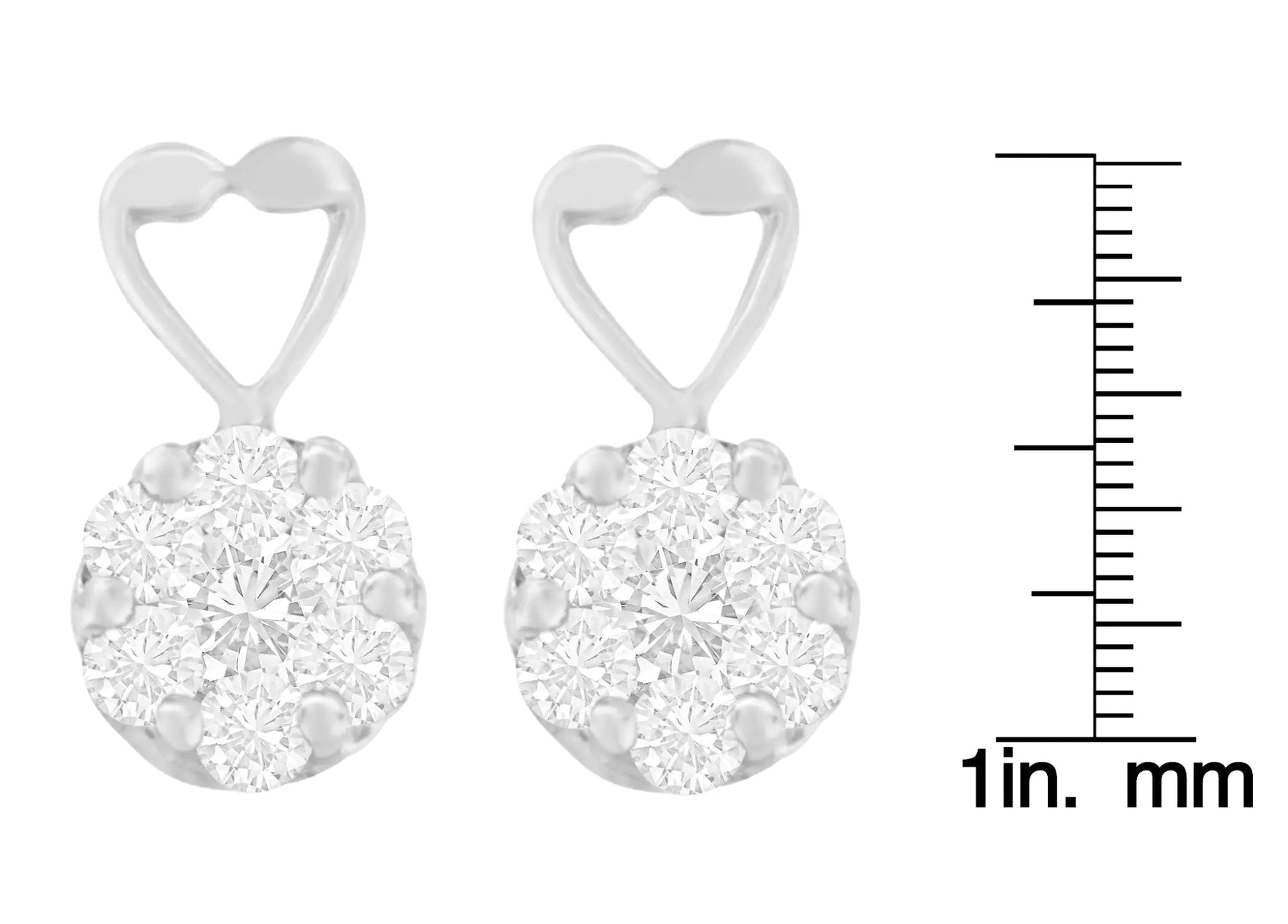 14K White Gold 1 1/4 cttw Round Cut Diamond Earrings (H - I, I1 - I2) - Jaazi Intl