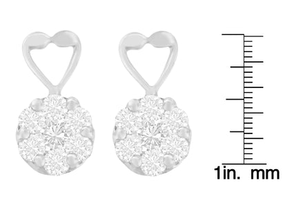 14K White Gold 1 1/4 cttw Round Cut Diamond Earrings (H - I, I1 - I2) - Jaazi Intl