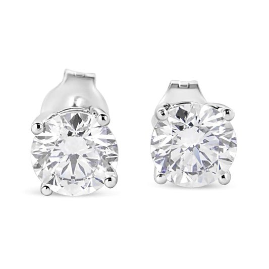 14K White Gold 1 3/4 Cttw Lab Grown Round Brilliant Diamond Solitaire Stud Earring (F - G Color, VS2 - SI1 Clarity) - Jaazi Intl