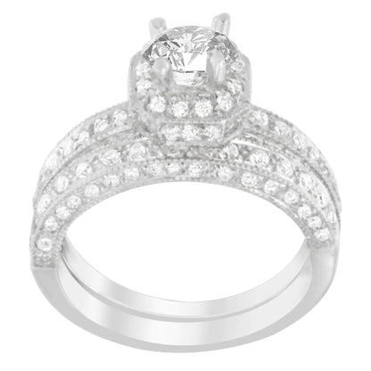 14K White Gold 1 ct. TDW Round Cut Diamond Ring (G - H, I1 - I2) - Jaazi Intl