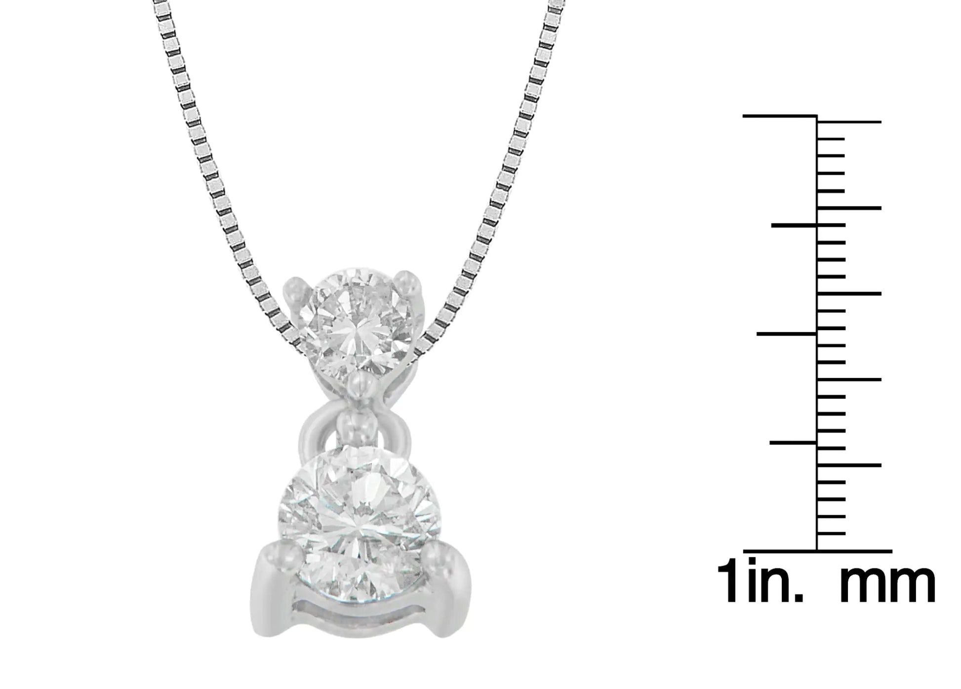 14K White Gold 1/2 cttw Round Cut Diamond Pendant Necklace (I - J, I1 - I2) - Jaazi Intl