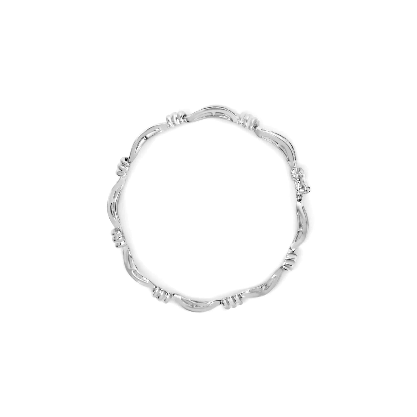 14K White Gold 2.00 Cttw Baguette - Cut Spiral Link 7" Bracelet (G - H Color, SI1 - SI2 Clarity) - Jaazi Intl