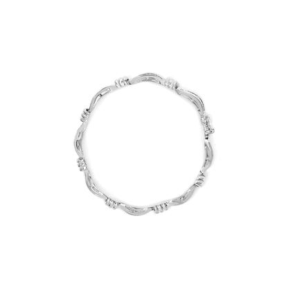 14K White Gold 2.00 Cttw Baguette - Cut Spiral Link 7" Bracelet (G - H Color, SI1 - SI2 Clarity) - Jaazi Intl