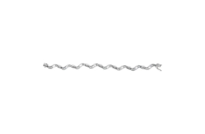 14K White Gold 2.00 Cttw Baguette - Cut Spiral Link 7" Bracelet (G - H Color, SI1 - SI2 Clarity) - Jaazi Intl