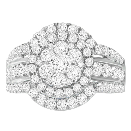 14k White Gold 2ct TDW Diamond Engagement Ring (H - I,SI2 - I1) - Jaazi International