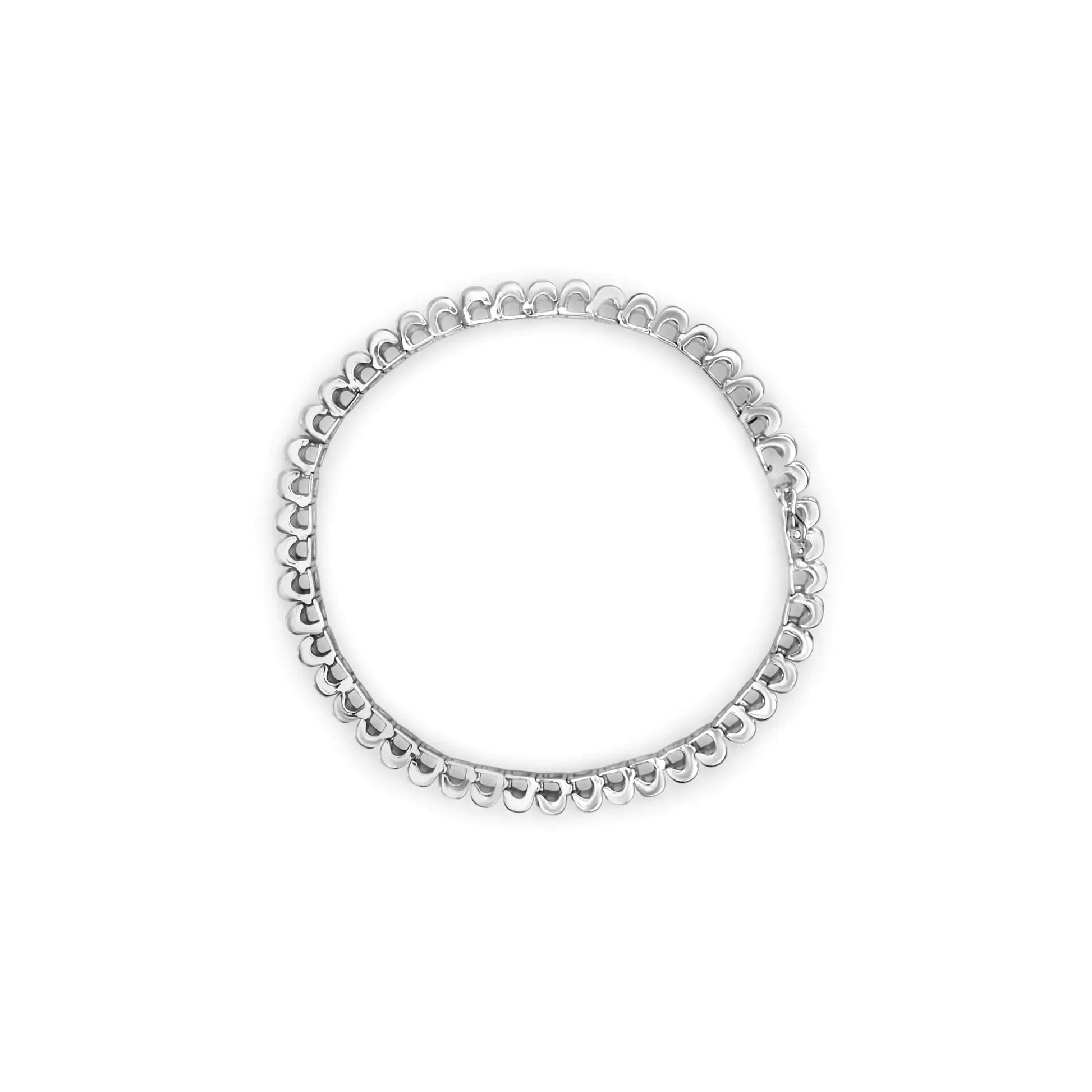 14K White Gold 3.00 Cttw Princess - Cut Diamond Link 7.5" Bracelet (H - I Color, SI1 - SI2 Clarity) - Jaazi Intl