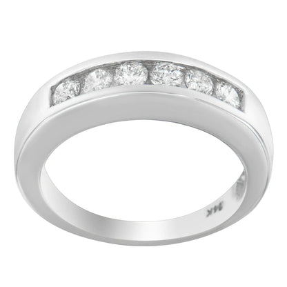 14K White Gold 3/4ct. TDW Diamond Channel Band Ring (H - I, I1 - I2) - Jaazi Intl