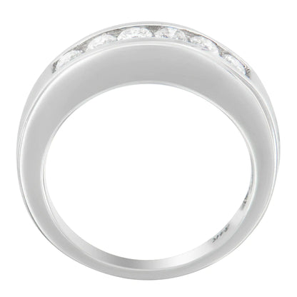 14K White Gold 3/4ct. TDW Diamond Channel Band Ring (H - I, I1 - I2) - Jaazi Intl