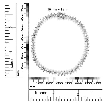 14K White Gold 5 1/2 Cttw Round Diamond 2 - Prong Tennis Bracelet (H - I Color, SI2 - I1 Clarity) - 7" - Jaazi Intl