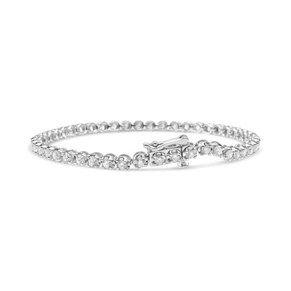 14K White Gold 5.0 Cttw Diamond" Classic Tennis Bracelet for Women (H - I Color, SI1 - SI2 Clarity) - 7" Inches - Jaazi Intl