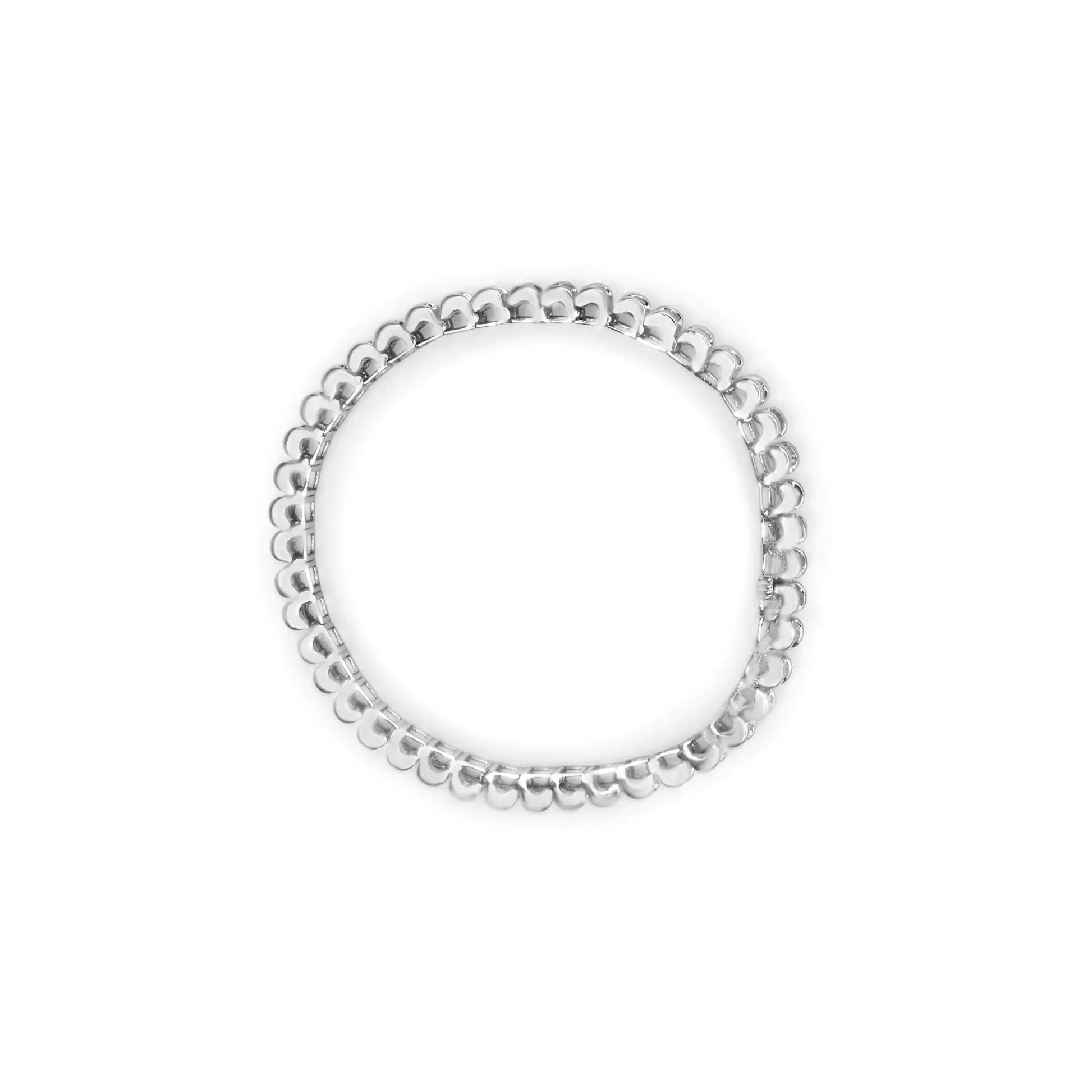 14K White Gold 5.00 Cttw Invisible Set Princess - Cut Diamond Belt and Buckle Tennis 7" Bracelet (H - I Color, SI1 - SI2 Clarity) - Jaazi Intl