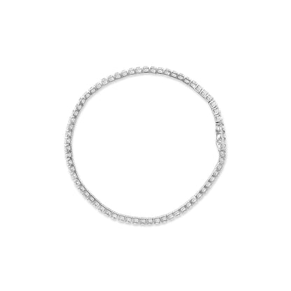 14K White Gold Lab Grown 4.00 Cttw Round Brilliant Cut Diamond Prong Set Classic Tennis Bracelet - 7" (F - G Color, VS2 - SI1 Clarity) - Jaazi Intl