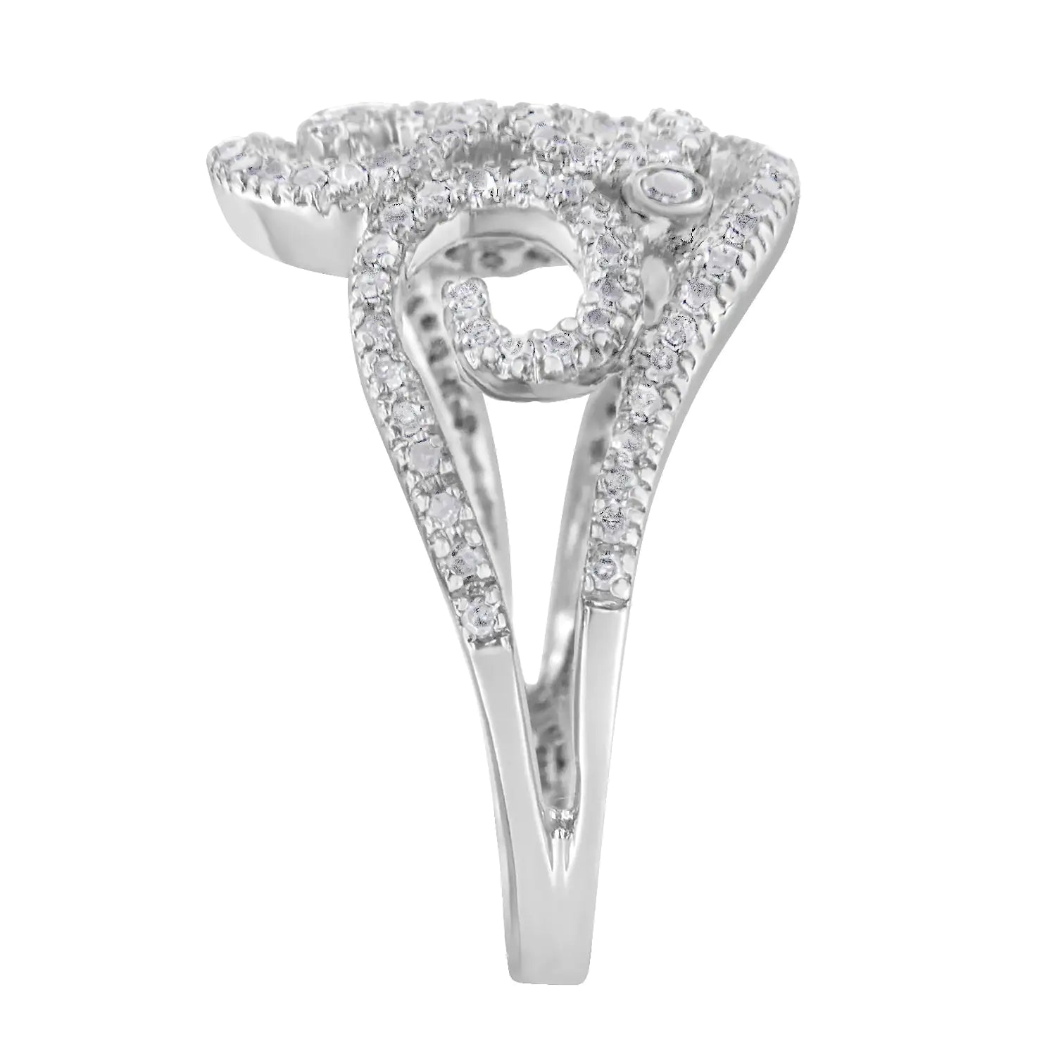 14K White Gold Round Cut Diamond Cluster Ring (1/2 cttw, SI1 - SI2 Clarity, H - I Color) - Jaazi Intl