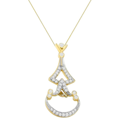 14K Yellow Gold 1/3 cttw Round Diamond Pendant Necklace (H - I, SI2 - I1) - Jaazi Intl