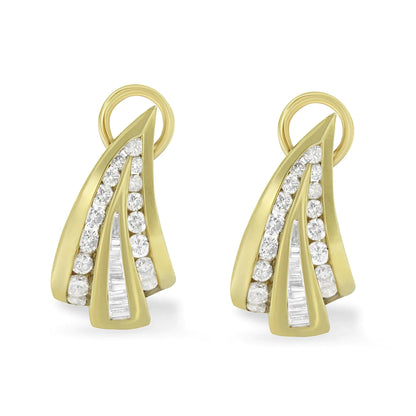 14K Yellow Gold 2 1/4 cttw Diamond Huggy Earrings (I - J, SI1 - I2) - Jaazi Intl