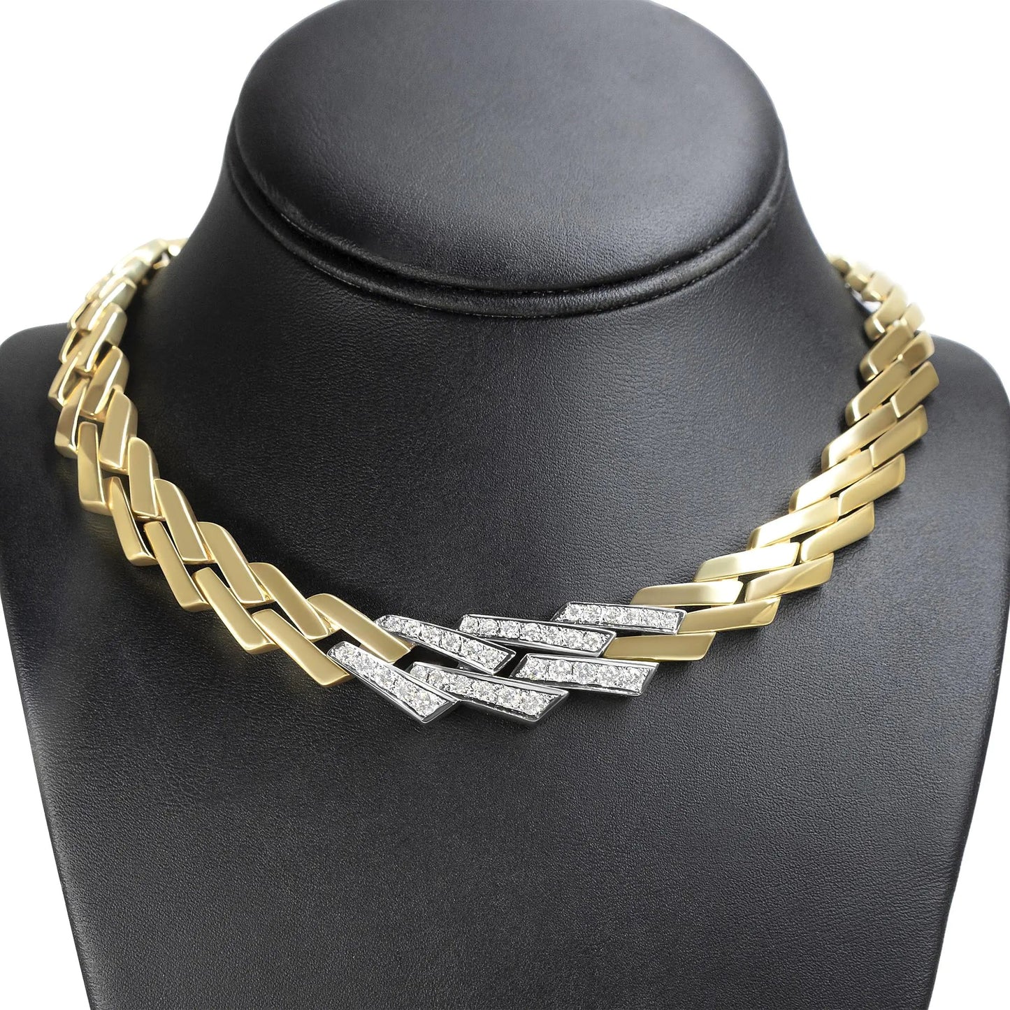 14k Yellow Gold 2 3/4 Cttw Pave Diamond Miami Cuban Curb Link Chain 16" Necklace (H - I Color, SI1 - SI2 Clarity) - Jaazi Intl