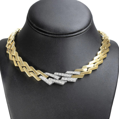 14k Yellow Gold 2 3/4 Cttw Pave Diamond Miami Cuban Curb Link Chain 16" Necklace (H - I Color, SI1 - SI2 Clarity) - Jaazi Intl