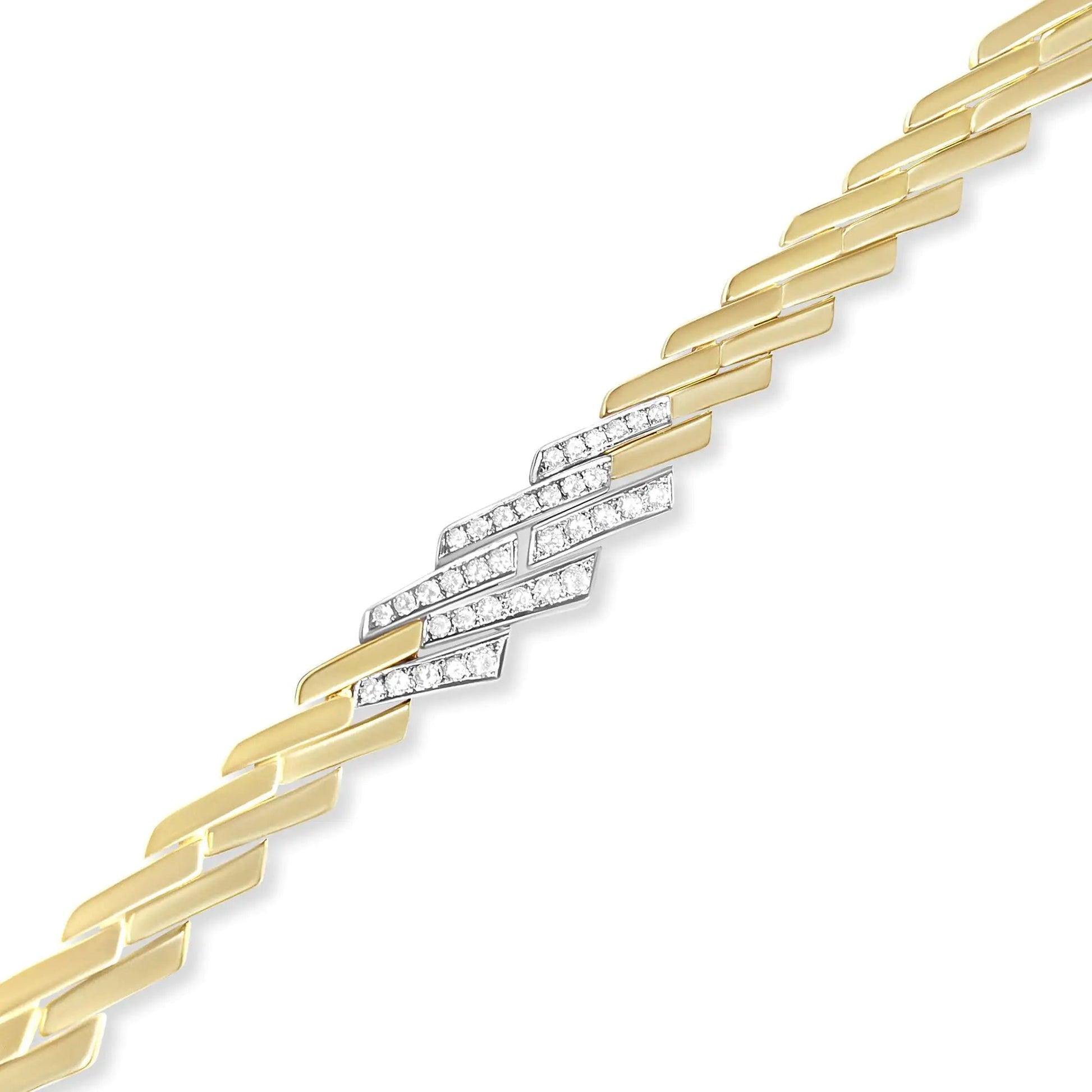 14k Yellow Gold 2 3/4 Cttw Pave Diamond Miami Cuban Curb Link Chain 16" Necklace (H - I Color, SI1 - SI2 Clarity) - Jaazi Intl