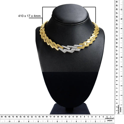 14k Yellow Gold 2 3/4 Cttw Pave Diamond Miami Cuban Curb Link Chain 16" Necklace (H - I Color, SI1 - SI2 Clarity) - Jaazi Intl