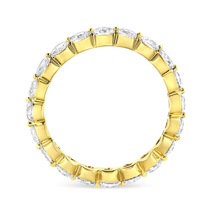 14K Yellow Gold 2.0 Cttw 2 Prong Set Diamond Eternity Band Ring (SI1 - SI2 Clarity, I - J Color) - Jaazi Intl