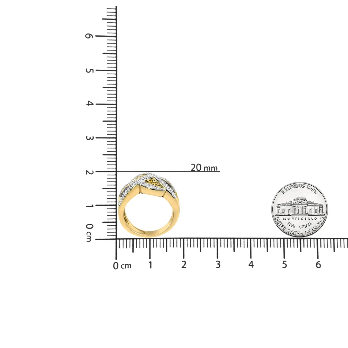 14K Yellow Gold 3/4 Cttw Champagne, Yellow and Round - Cut Diamond Ring (I - J Color, I2 - I3 Clarity) - Jaazi Intl