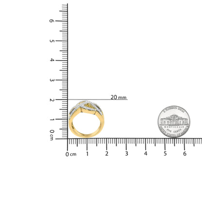 14K Yellow Gold 3/4 Cttw Champagne, Yellow and Round - Cut Diamond Ring (I - J Color, I2 - I3 Clarity) - Jaazi Intl