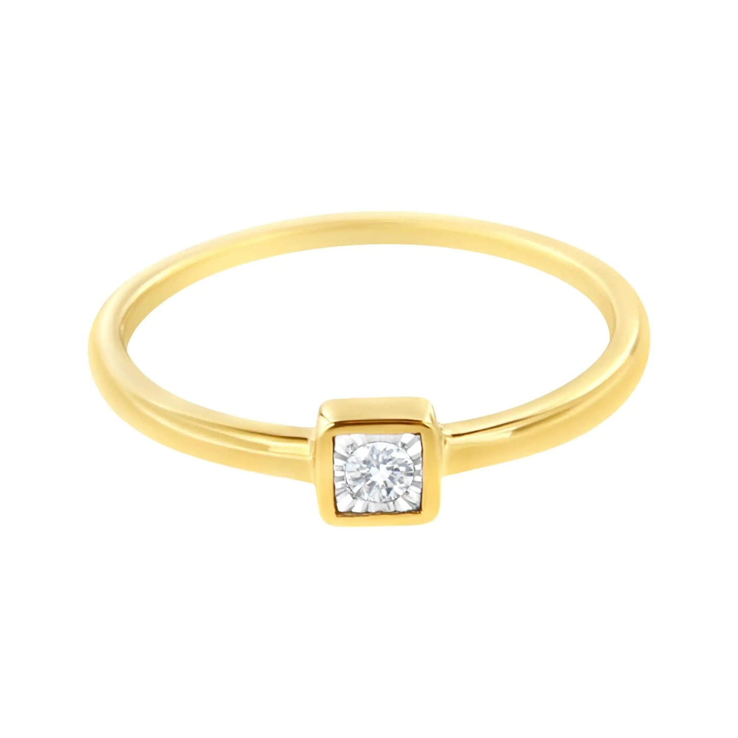 14K Yellow Gold Plated .925 Sterling Silver 1/20 cttw Miracle Set Diamond Promise Ring (J - K Color, I1 - I2 Clarity) - Jaazi Intl