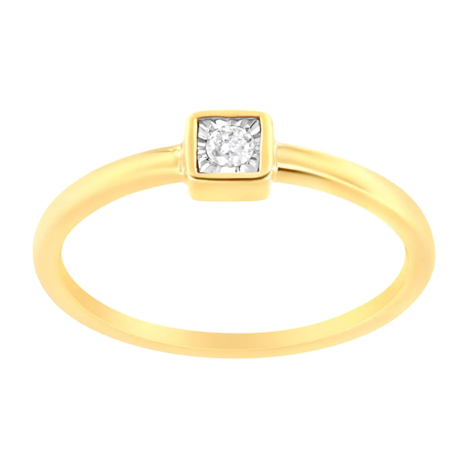 14K Yellow Gold Plated .925 Sterling Silver 1/20 cttw Miracle Set Diamond Promise Ring (J - K Color, I1 - I2 Clarity) - Jaazi Intl