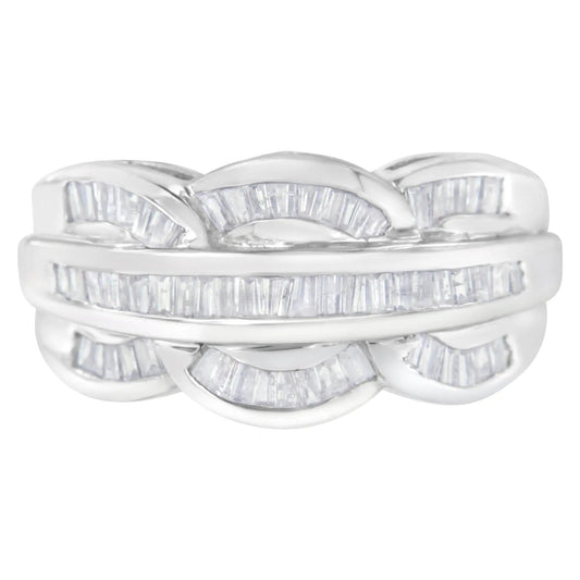 14KT White Gold Diamond Cocktail Band Ring (1 1/2 cttw, H - I Color, I1 - I2 Clarity) - Jaazi International