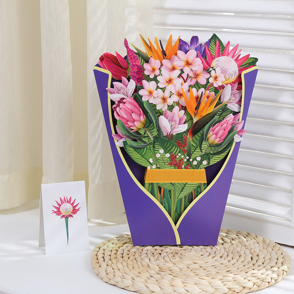 Flowers Holiday Gift Large Bouquet Greeting Card Decoration Greeting