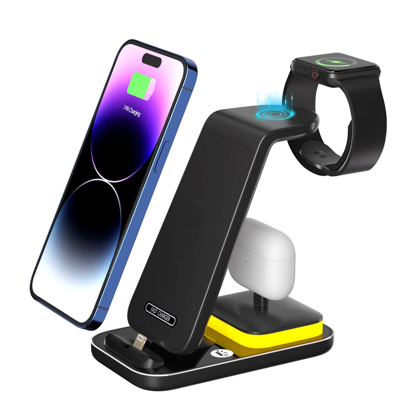 15W Fast Charge Vertical Wireless Charger Mobile Phone Watch Headset - Jaazi Intl