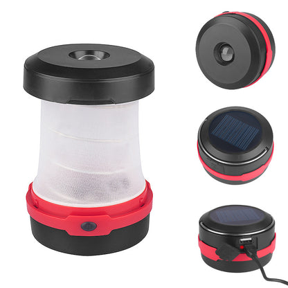 Solar Camping Light Outdoor Portable USB Charging Folding LED Camping Light Shrink Hanging Plastic