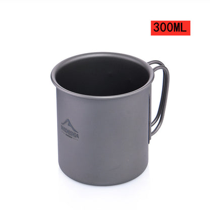 Pure Titanium Outdoor Coffee Cup With Lid Lightweight And Easy To Store Camping Tableware