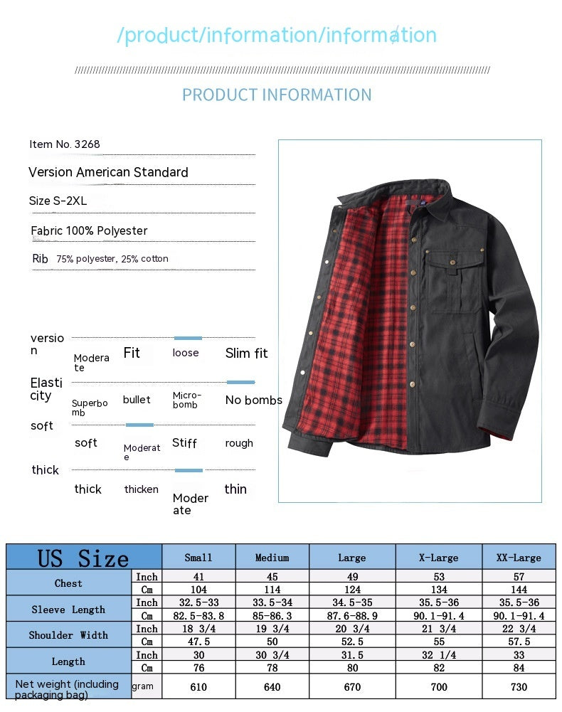 Lapel Plaid Flannel Casual Retro Western Style Jacket