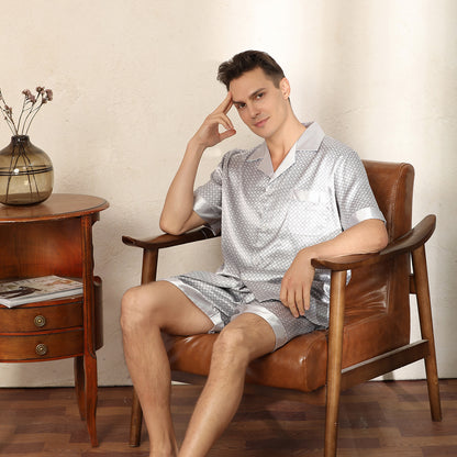 Men's Summer Printed Short-sleeved Shorts Pajamas