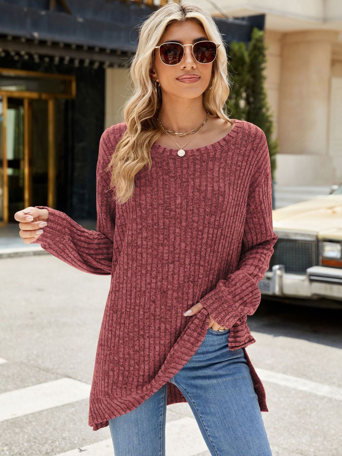 Round Neck Long Sleeve T-Shirt