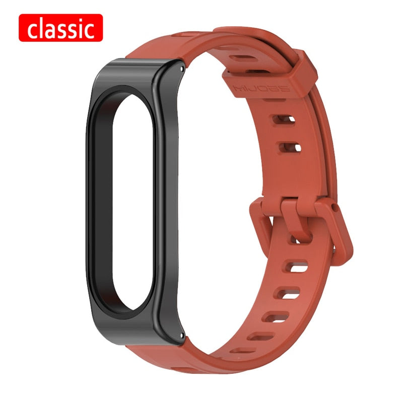 Nouveau Bracelet Original Mijobs Youth pour Xiaomi Mi Band 5 Bracelet avec cadre en métal pour Xiaomi Mi Band 4 Bracelet de remplacement en Silicone 