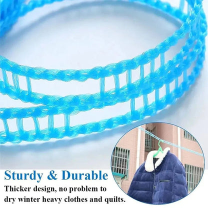 1pc Blue 10M Clothes Drying Rope Outdoor Travel Thickened Clothes Sun - cure Rope Wind Proof Anti Slip Quilt Drying Rope - Jaazi Intl