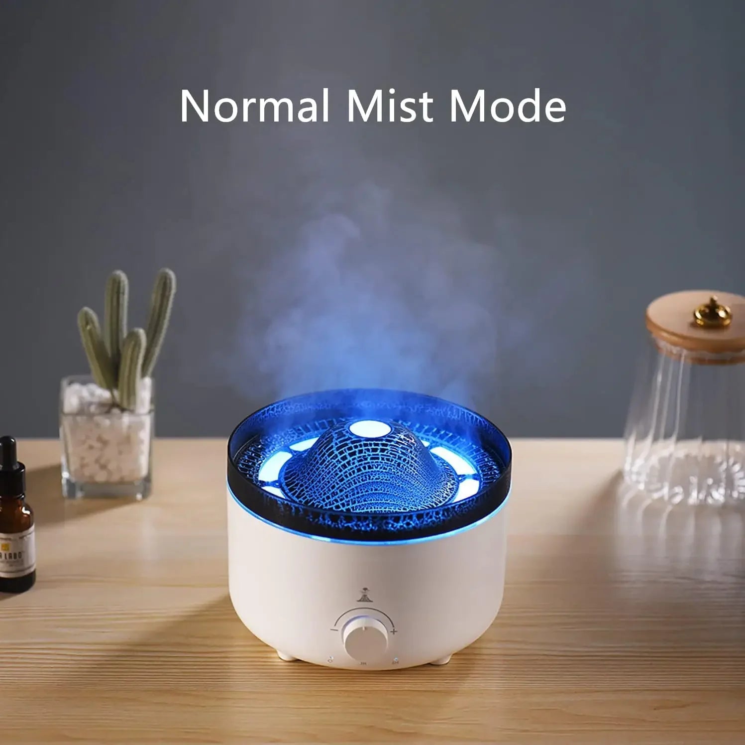 1pc - Volcano Jellyfish Aromatherapy Machine USB Home Office Aromatherapy Ultrasonic Large Capacity Flame Humidifier - Jaazi Intl