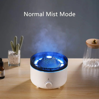 1pc - Volcano Jellyfish Aromatherapy Machine USB Home Office Aromatherapy Ultrasonic Large Capacity Flame Humidifier - Jaazi Intl