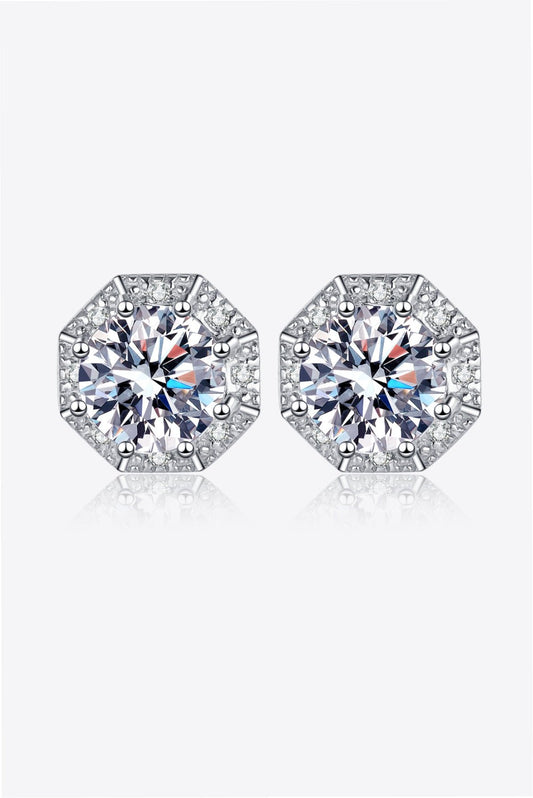 2 Carat Moissanite 925 Sterling Silver Stud Earrings - Jaazi Intl