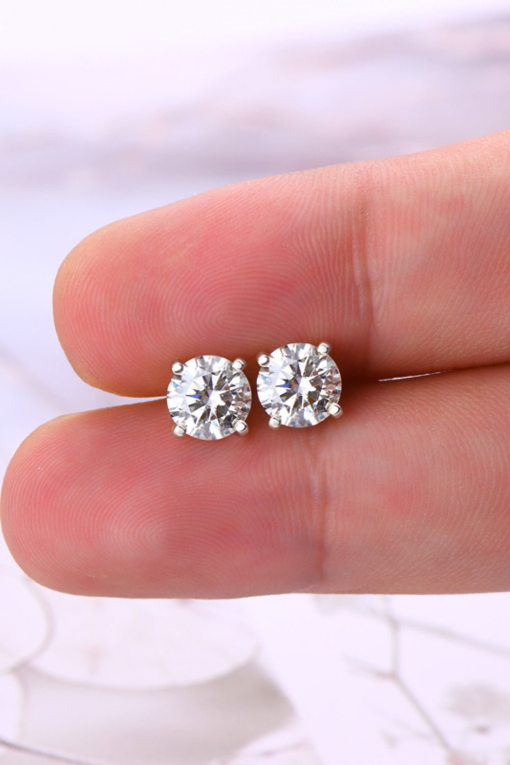 2 Carat Moissanite 925 Sterling Silver Stud Earrings - Jaazi Intl