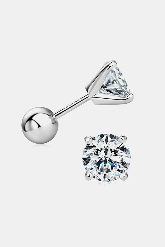 2 Carat Moissanite 925 Sterling Silver Stud Earrings - Jaazi Intl