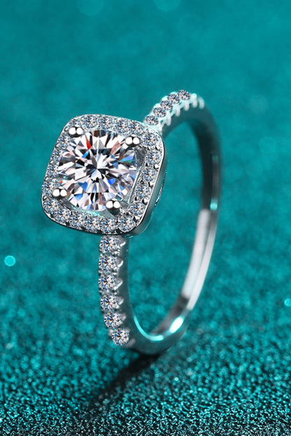 2 Carat Moissanite Square Halo Ring - Jaazi Intl