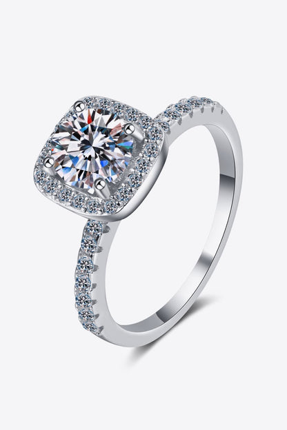 2 Carat Moissanite Square Halo Ring - Jaazi Intl