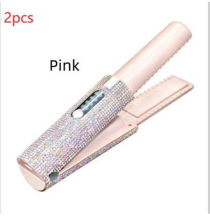 2 - In - 1 Electric USB Hair Straightening Brush Straightener Brush Multifunctional Comb Straightening Styler Hair Curler - Jaazi Intl