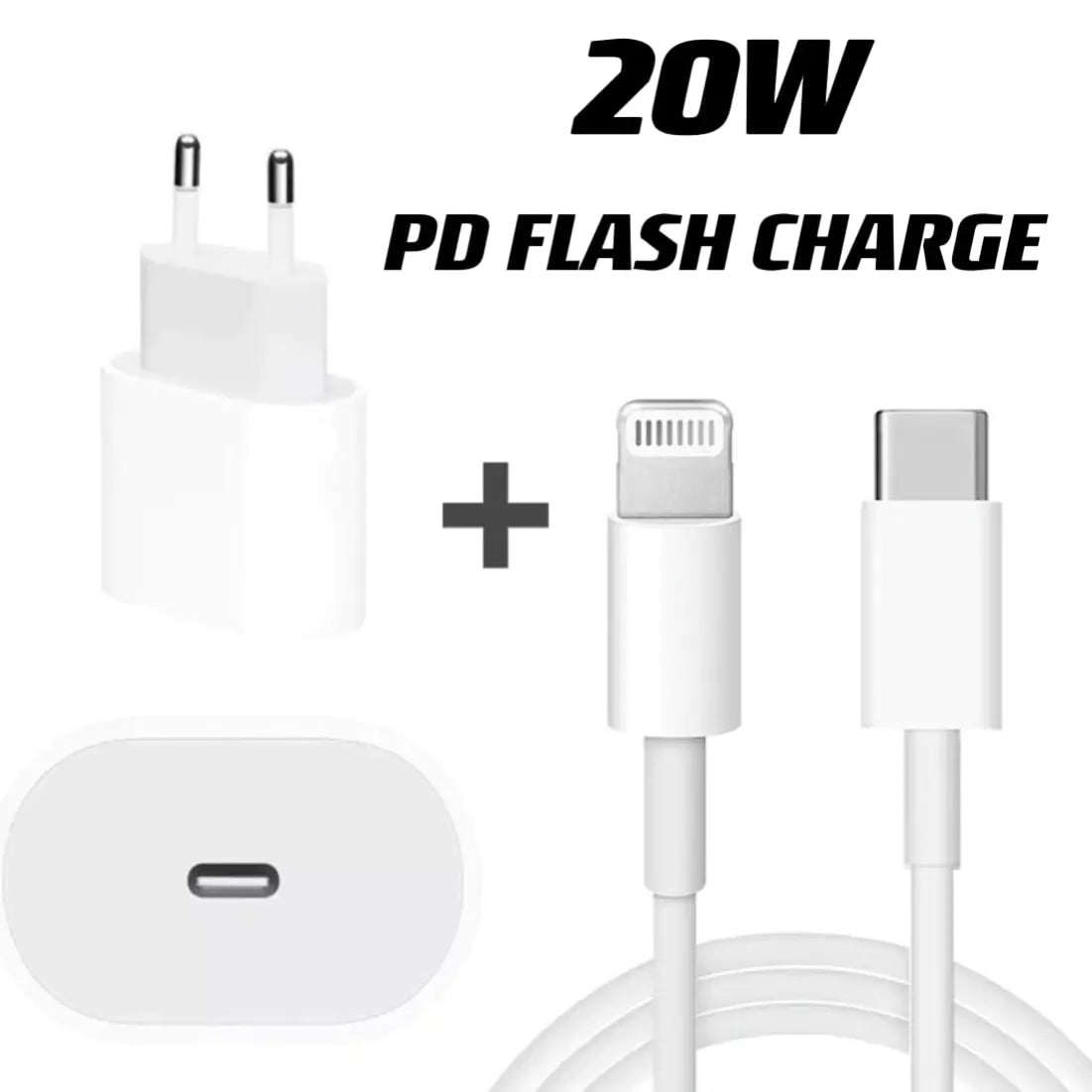 20W USB-C Power Adapter and Cord for iPhone - Jaazi Intl