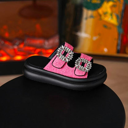 Platform Slippers for Women  Summer New Open Toe Buckle Women's Slippers Outdoor Wedge Casual Ladies Sandals Female Shoes