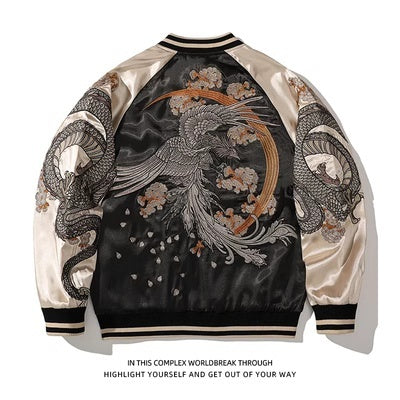 Jacket Coat Cotton Coat Men's Embroidered Nine-tailed Fox National Style Cotton