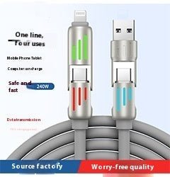 240W Data Cable Fast Charging Two - to - two Charging Cable - Jaazi Intl